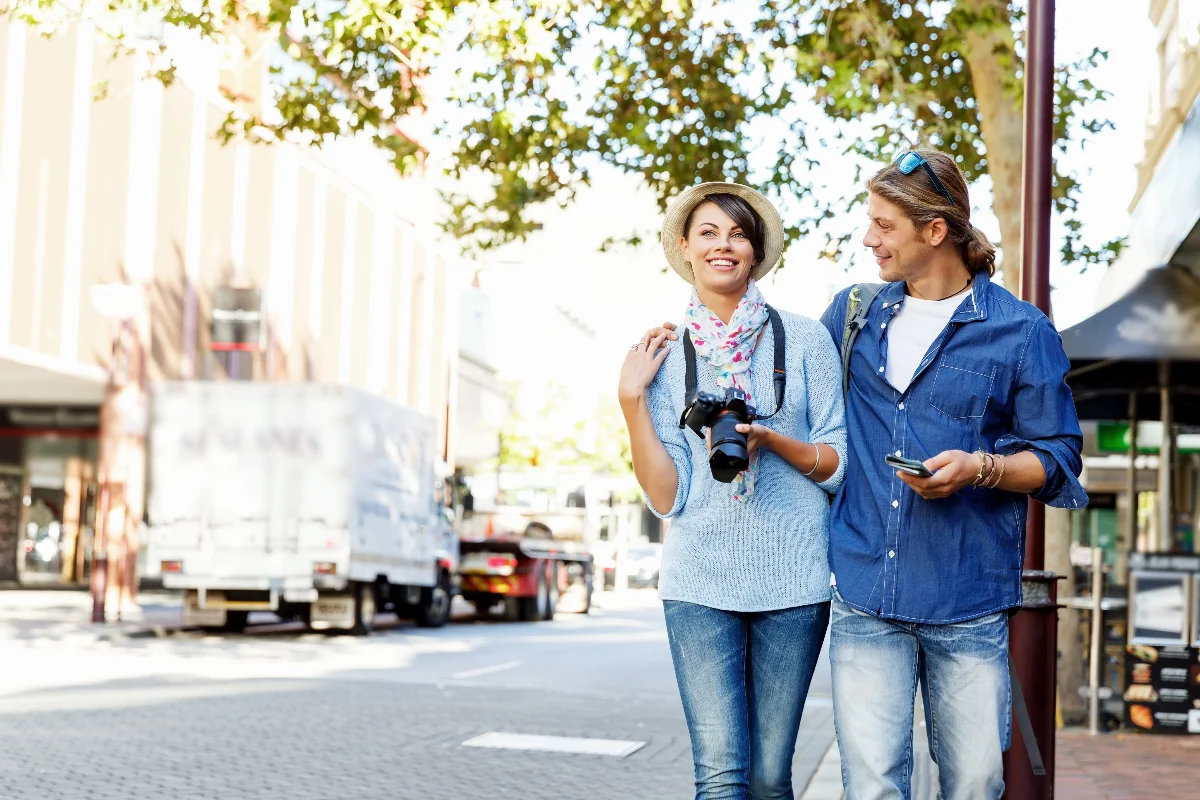 Visitors exploring local Gold Coast businesses