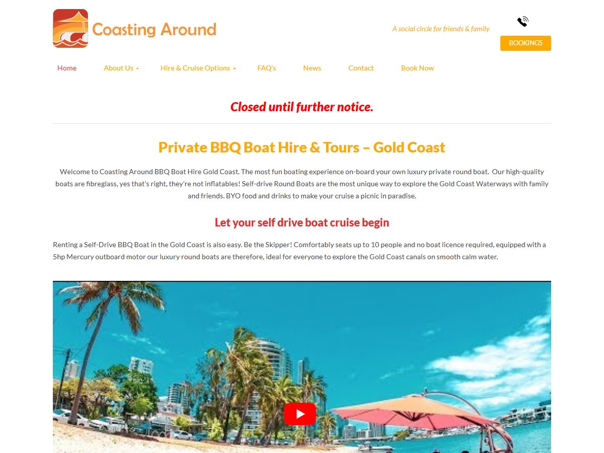Coasting Around Boat Hire Gold Coast