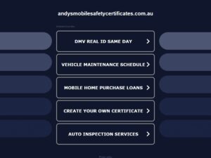Andy’s Mobile Safety Certificates